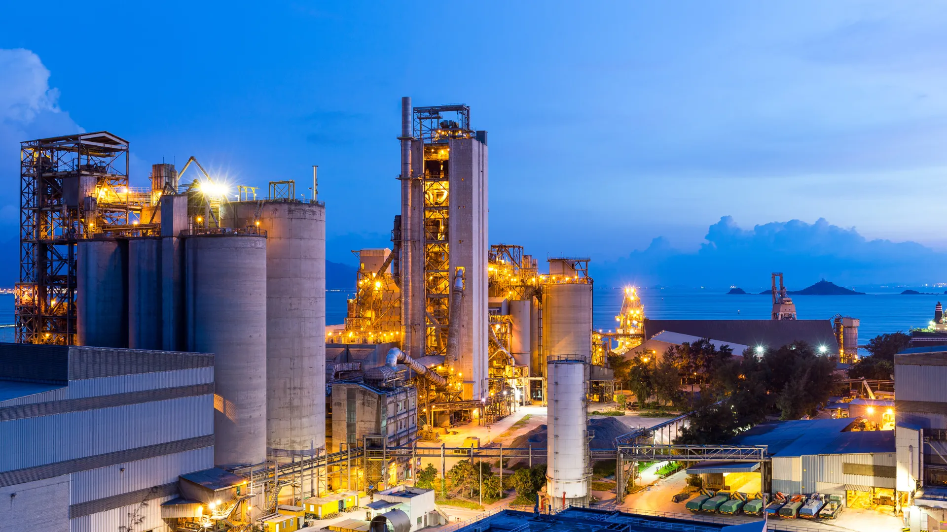 Satyam Steel manufacturing facility at night