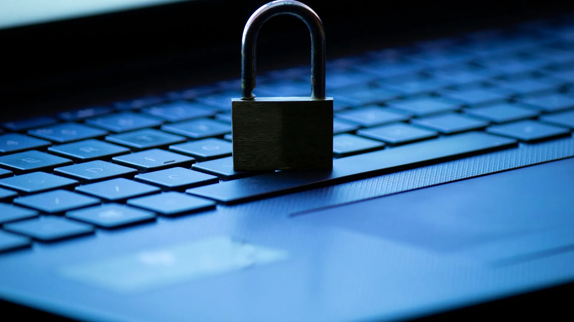 Privacy Policy Background - Padlock on keyboard representing digital security
