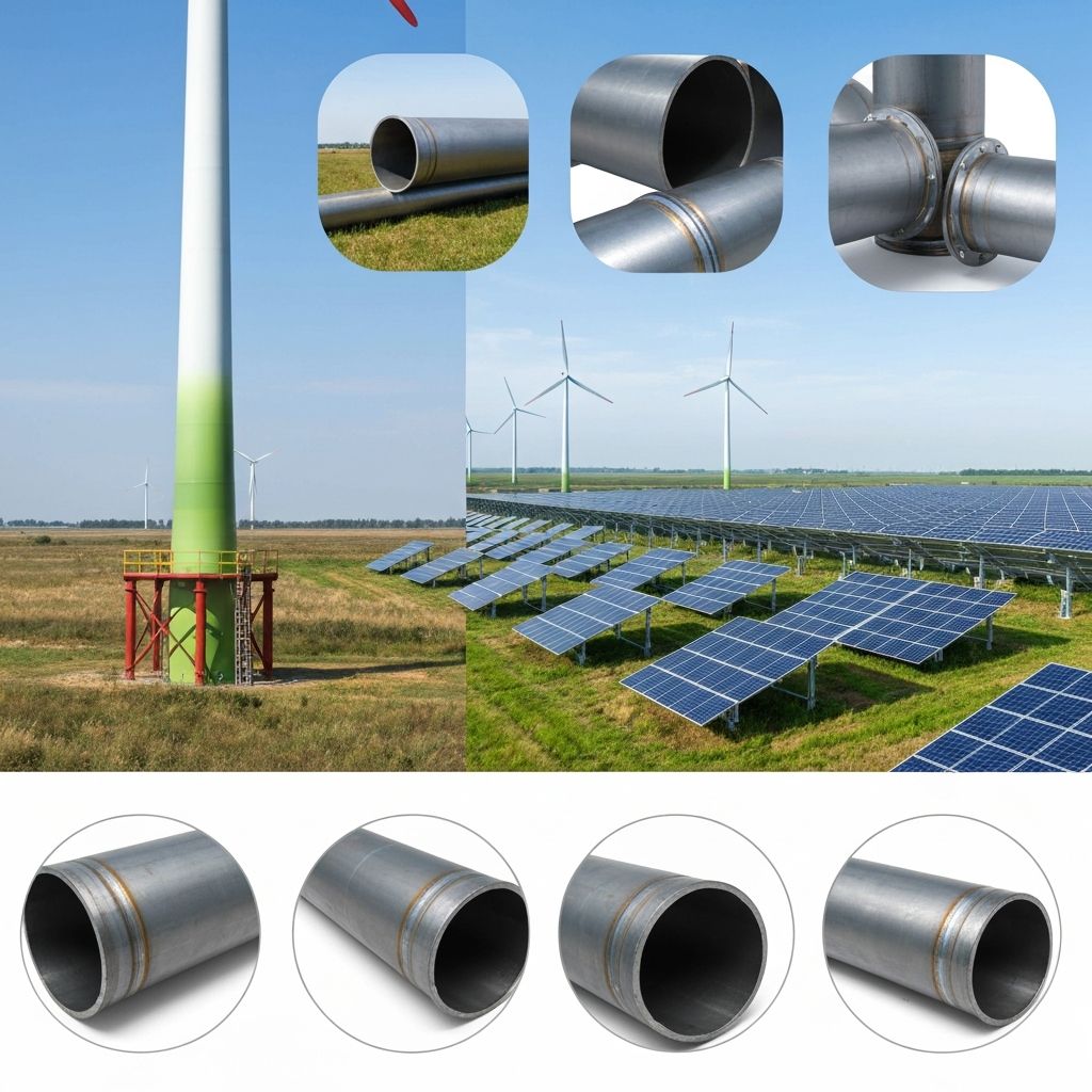 Steel Pipes in Renewable Energy Projects (Wind & Solar)
