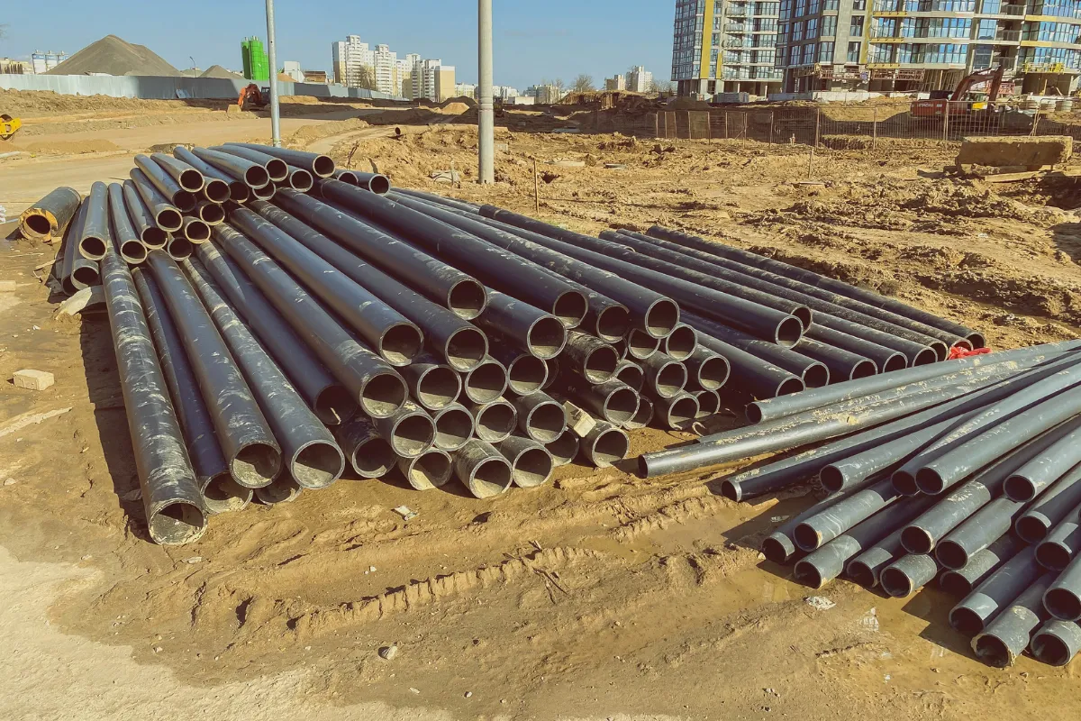 High-quality steel pipes used in construction